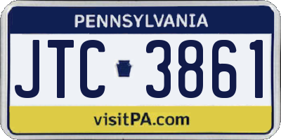 PA license plate JTC3861