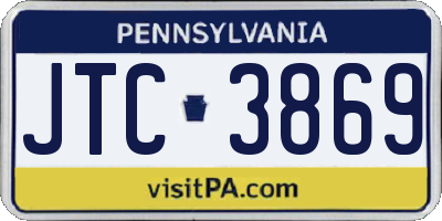 PA license plate JTC3869