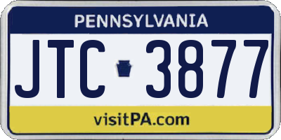 PA license plate JTC3877
