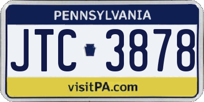 PA license plate JTC3878