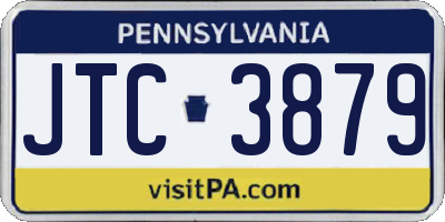 PA license plate JTC3879