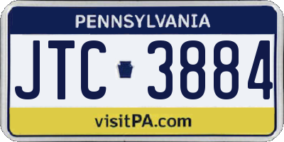 PA license plate JTC3884