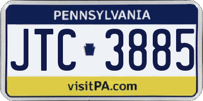 PA license plate JTC3885