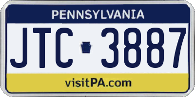 PA license plate JTC3887