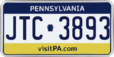 PA license plate JTC3893
