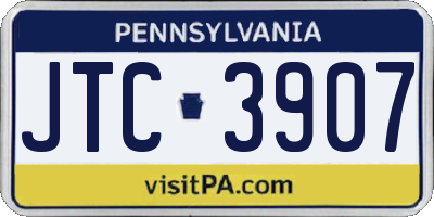 PA license plate JTC3907
