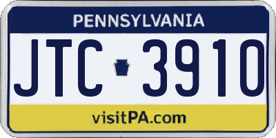 PA license plate JTC3910