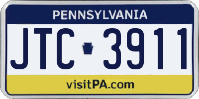 PA license plate JTC3911