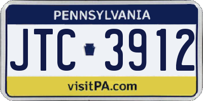 PA license plate JTC3912
