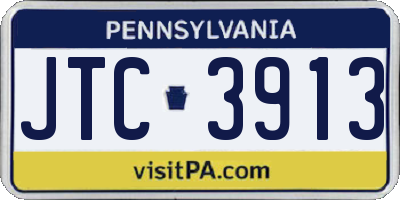 PA license plate JTC3913