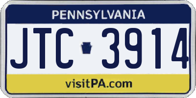 PA license plate JTC3914
