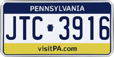 PA license plate JTC3916