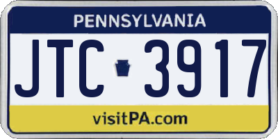 PA license plate JTC3917