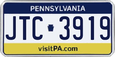 PA license plate JTC3919