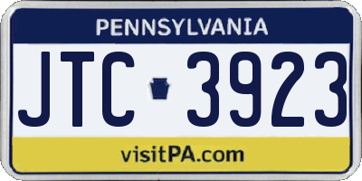 PA license plate JTC3923