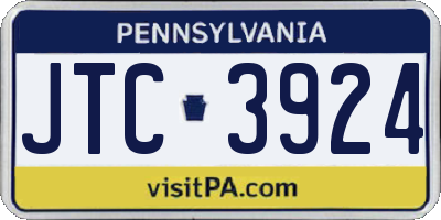 PA license plate JTC3924