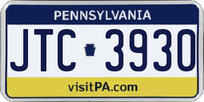 PA license plate JTC3930