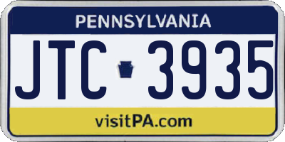 PA license plate JTC3935