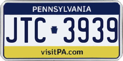 PA license plate JTC3939