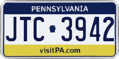 PA license plate JTC3942
