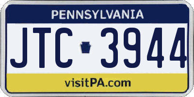 PA license plate JTC3944