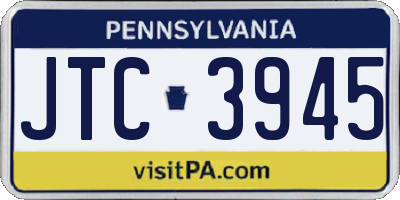 PA license plate JTC3945