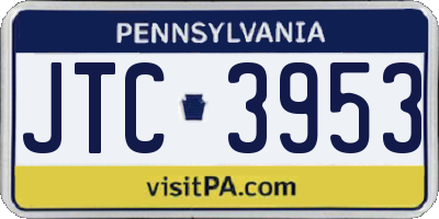 PA license plate JTC3953