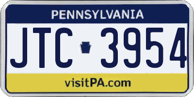 PA license plate JTC3954