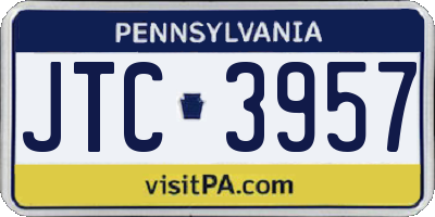 PA license plate JTC3957