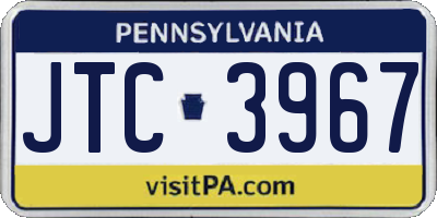 PA license plate JTC3967