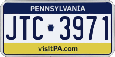PA license plate JTC3971