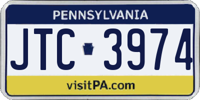 PA license plate JTC3974
