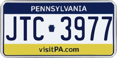 PA license plate JTC3977