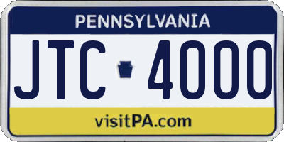 PA license plate JTC4000