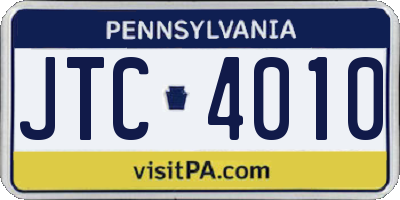 PA license plate JTC4010