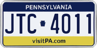PA license plate JTC4011