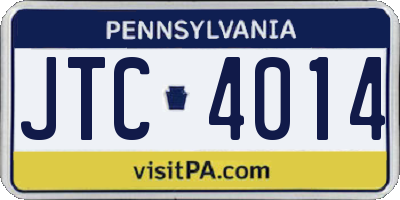 PA license plate JTC4014