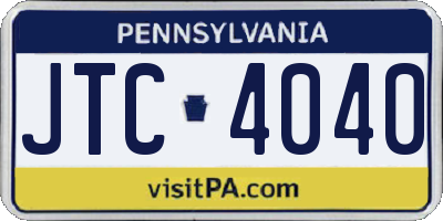 PA license plate JTC4040