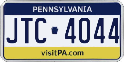 PA license plate JTC4044