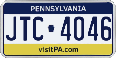PA license plate JTC4046