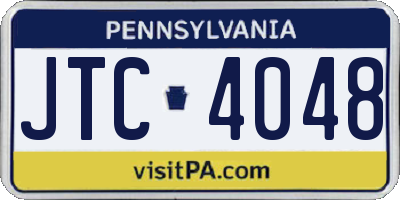 PA license plate JTC4048