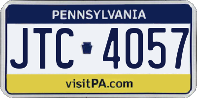 PA license plate JTC4057