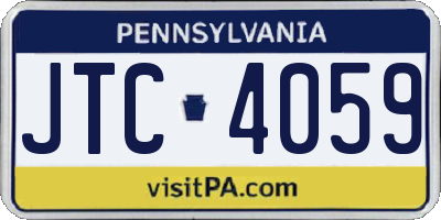 PA license plate JTC4059