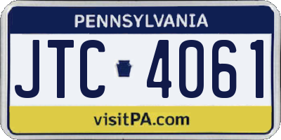 PA license plate JTC4061