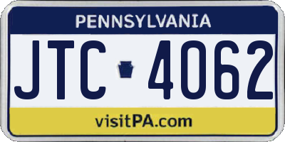 PA license plate JTC4062