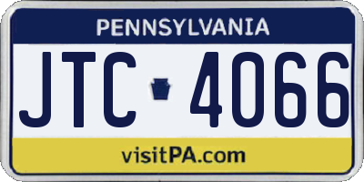 PA license plate JTC4066