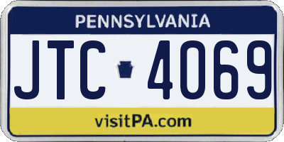 PA license plate JTC4069