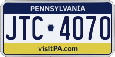 PA license plate JTC4070