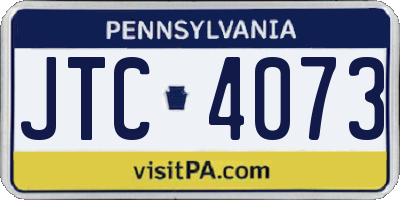 PA license plate JTC4073