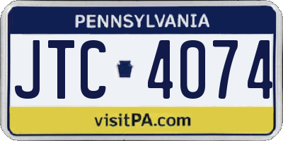 PA license plate JTC4074